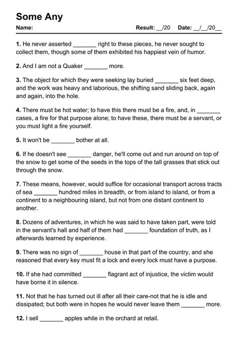 Some Any Worksheet PDF 的图像结果