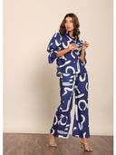Buy Kaori By Shreya Blue And White Relaxed Co-Ord (Set of 2) Online