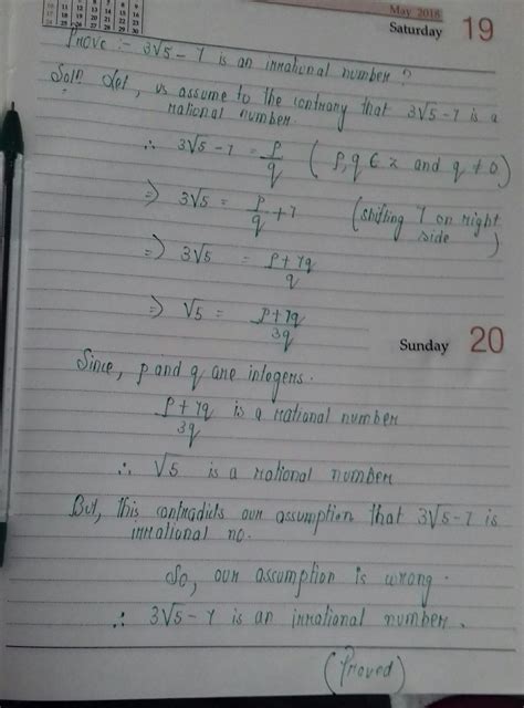 prove that 3 root 5 minus 7 is an irrational number - Brainly.in