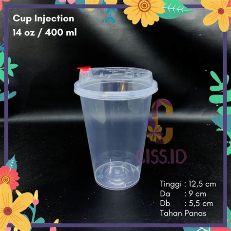 Jual GELAS CUP INJECTION ECER SATUAN 14 OZ 14OZ 400ML 400 ML TAHAN ...