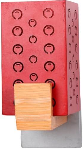 Somil Modern Wooden Wall Lamp with Hand- Decorated Red Wood Shade, 16 X ...