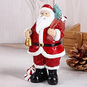 Resin Santa Claus Figurine Statue Sculpture for Table Bedroom Birthday ...