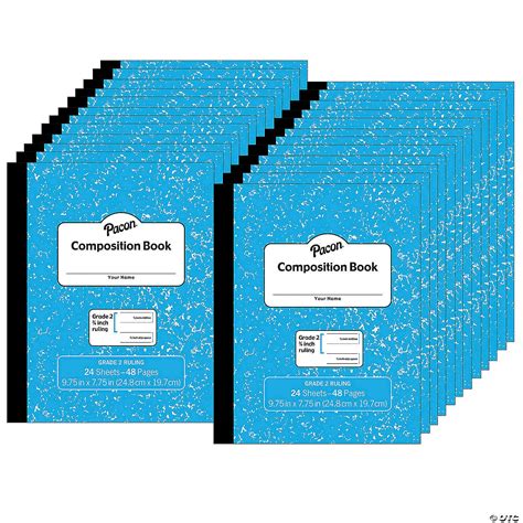 Pacon Composition Book, Grade 2, Blue Marble, 3/4" x 3/8" x 3/8" Ruled ...
