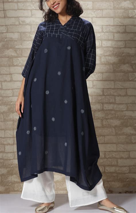 Indigo Handblock Printed Tunic Dress – Ihaworld