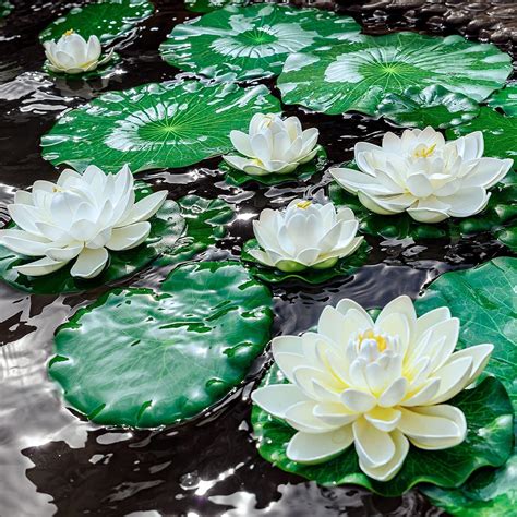 WhistenFla Artificial Floating Lotus Flowers, with Water Lily India | Ubuy