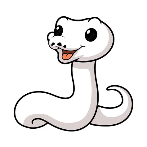Premium Vector | Cute white leucistic ball python snake cartoon