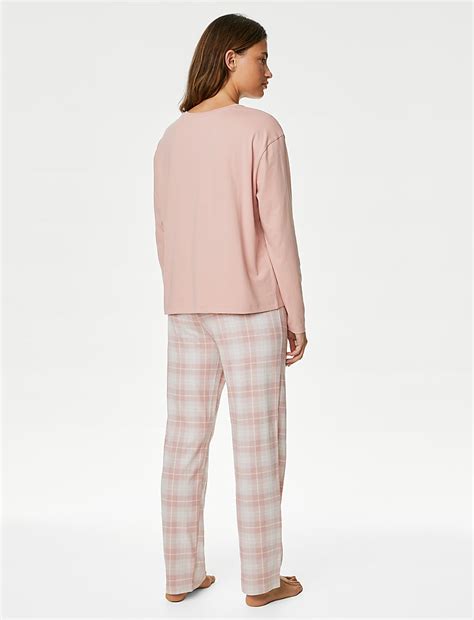 Buy Pure Cotton Checked Pyjama Set at Marks & Spencer