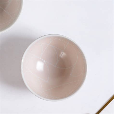 Monvia Pastel Pink Art Deco Style Snack Bowl Set Of 4 325ml Online ...