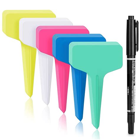 Plastic Plant Labels 100pcs T Type Reusable Plant Labels Garden ...