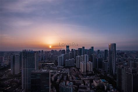 Sunset Process In Wuhou District Of Chengdu City Picture And HD Photos ...