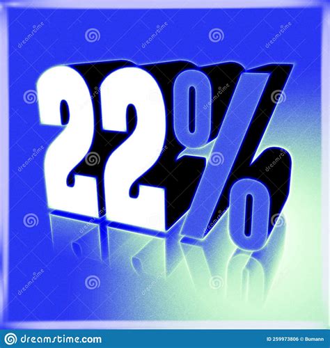22 , 22 Percent As a 3D Illustration, 3D Rendering Stock Illustration ...