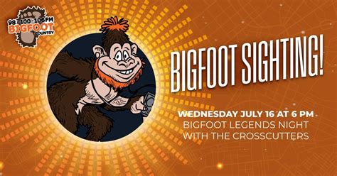 Bigfoot Sighting at Bigfoot Legends Night with the Crosscutters, 1700 ...
