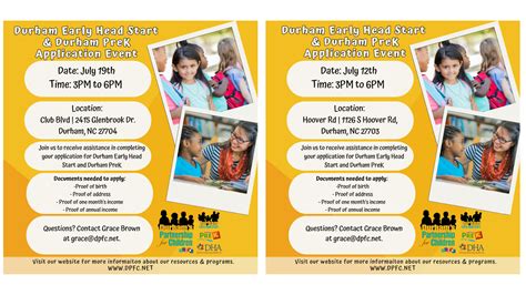 Join Us for Early Head Start and Durham Pre-K Application Events at ...