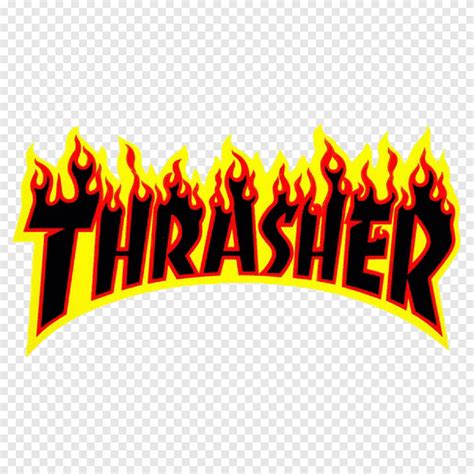 Thrasher Sticker Skateboarding Decal, skateboard, text, logo png | PNGEgg