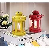Buy TIED RIBBONS Set of 2 Hanging Lantern Tea Light Candle Holder for ...