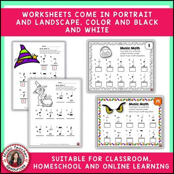Halloween Music Theory Worksheets – Music Math Activities | TPT