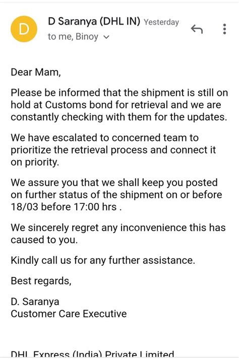 DHL Express India — Shipment delayed from 5 months AWB [protected]