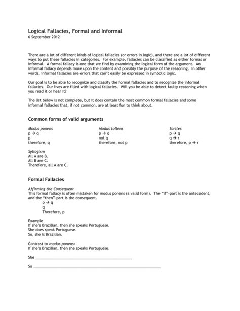 Image result for Formal Fallacies