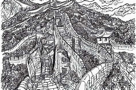 Ausmalbild der Chinesischen Mauer von Sergio Aragonés, Gliederung der ...