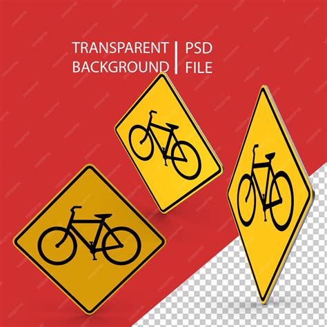 Premium PSD | Bicycles road sign png