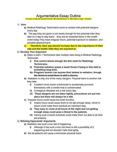 Tutor help essay outline - Argumentative Essay Outline (To save a copy ...