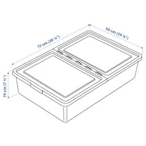 SOCKERBIT Storage box with lid, white, 50x77x19 cm - IKEA