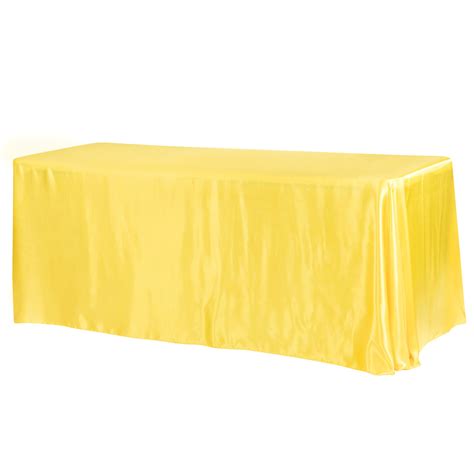 90 x 156 inch Rectangular Satin Tablecloth Canary Yellow (Bright Yellow ...
