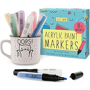 LULU COLOR Acrylic Paint Pens for Porcelain, Rocks, Wood, Metal, Glass ...