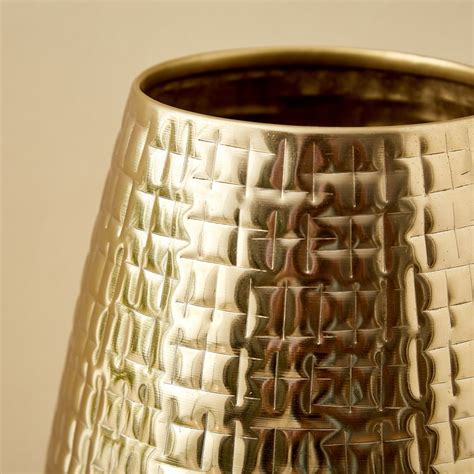 Buy Colossal Athan Metal Embossed Vase - Medium from Home Centre at ...