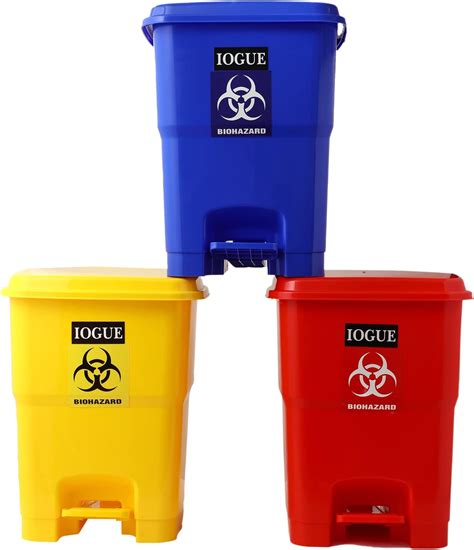 iogue 32 Litre Pedal Bio-Hazard/Bio-Medical Waste Dustbin (Red,Yellow ...