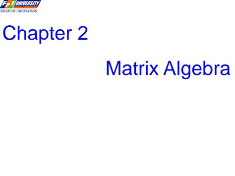 Image result for Matrix Algebra and Its Application Chapter Two