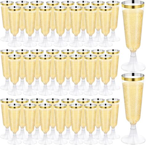 Amazon.com | Zhehao 100 Pcs Happy Birthday Champagne Flutes Bulk 5 oz ...