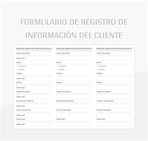Formulario De Registro De Información Del Cliente in 2024