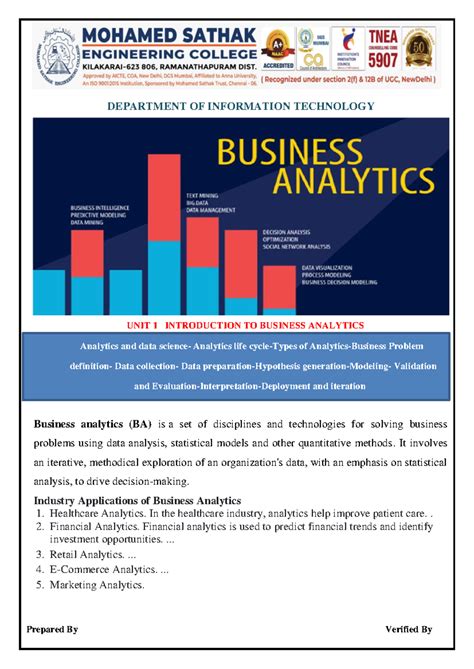 CCW331 Business Analytics UNIT 1 NEW - DEPARTMENT OF INFORMATION ...