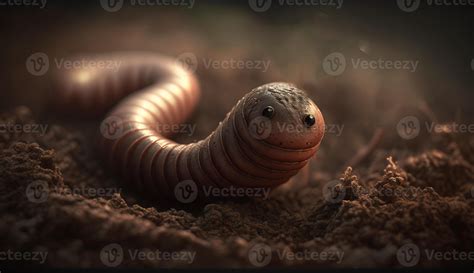Macro earthworm on a dark background close-up. . 23461910 Stock Photo ...