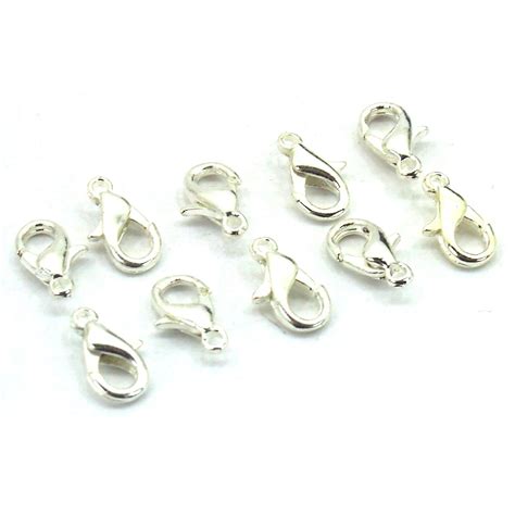 10 Silver Plated Beautiful Curved Lobster Clasps 10mm | Michaels