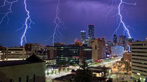 Wallpaper buildings, lightning, city, night, lights hd, picture, image