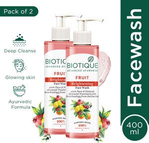 BIOTIQUE Fruit Brightening |Brightens and Soften Skin, 100% soap free ...