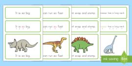 Dinosaurs Simple Sentence Cards - ESL Dinosaur Sentences