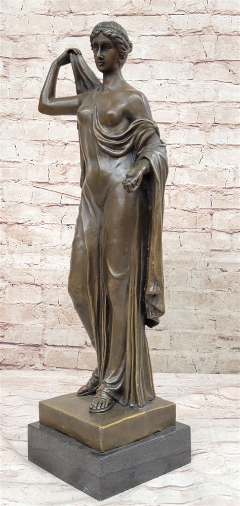 Semi Nude Roman Greek Goddess Female Figure Bronze Statue Sculpture Ma ...