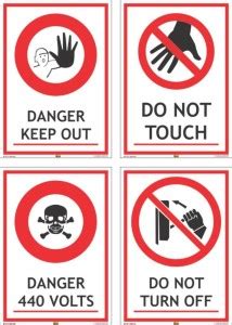 Mr. SAFE Warning In Pack of 4 Self Adhesive Stickers (Each Size of 6 ...