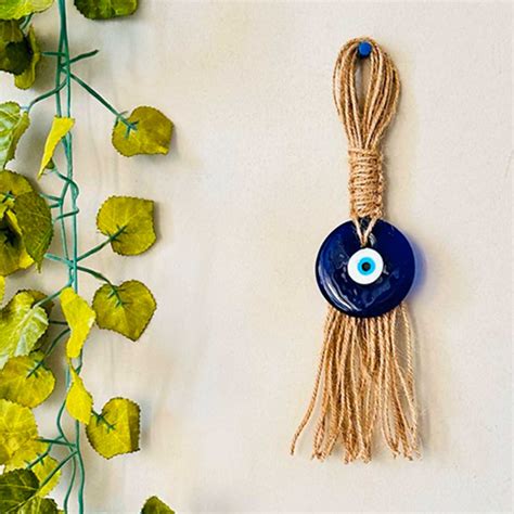 Buy Round Evil Eye Jute Hanging Online On Zwende
