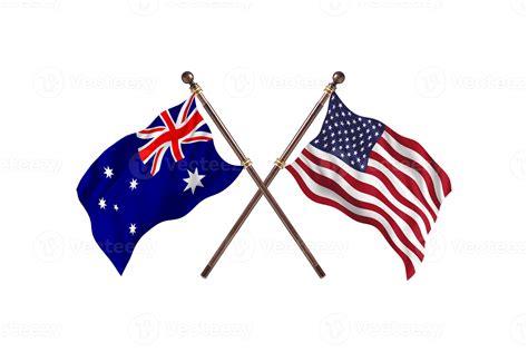 Australia versus United State Of America Two Country Flags 13985132 ...