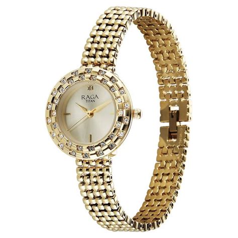 Buy Online Titan Raga Showstopper Quartz Analog Champagne Dial Metal ...