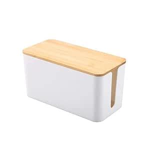 Lancemates Wooden Cable Organizer Box: Declutter & Protect Your ...