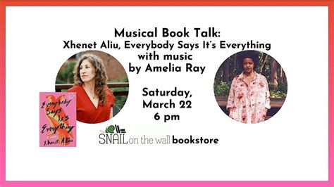 Musical Book Talk: Xhenet Aliu, with music by Amelia Ray, 816 Wellman ...