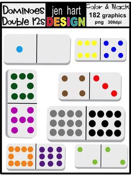 Dominoes Clip Art Double 12s by Jen Hart Design | TpT