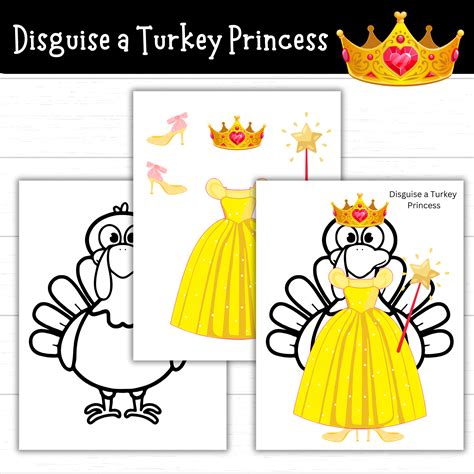 Printable Disguise a Turkey Princess (4 Sets) - Mom. Wife. Busy Life.