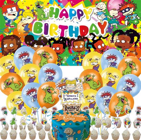 Buy Rugrats Party Supplies Decorations Balloons Cake Topper Backdrop ...
