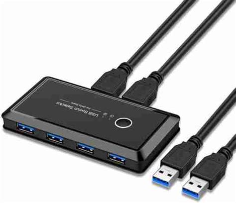 OraSaifu USB 3.0 Sharing Switch, 2 Computers 4 Port USB Peripheral ...